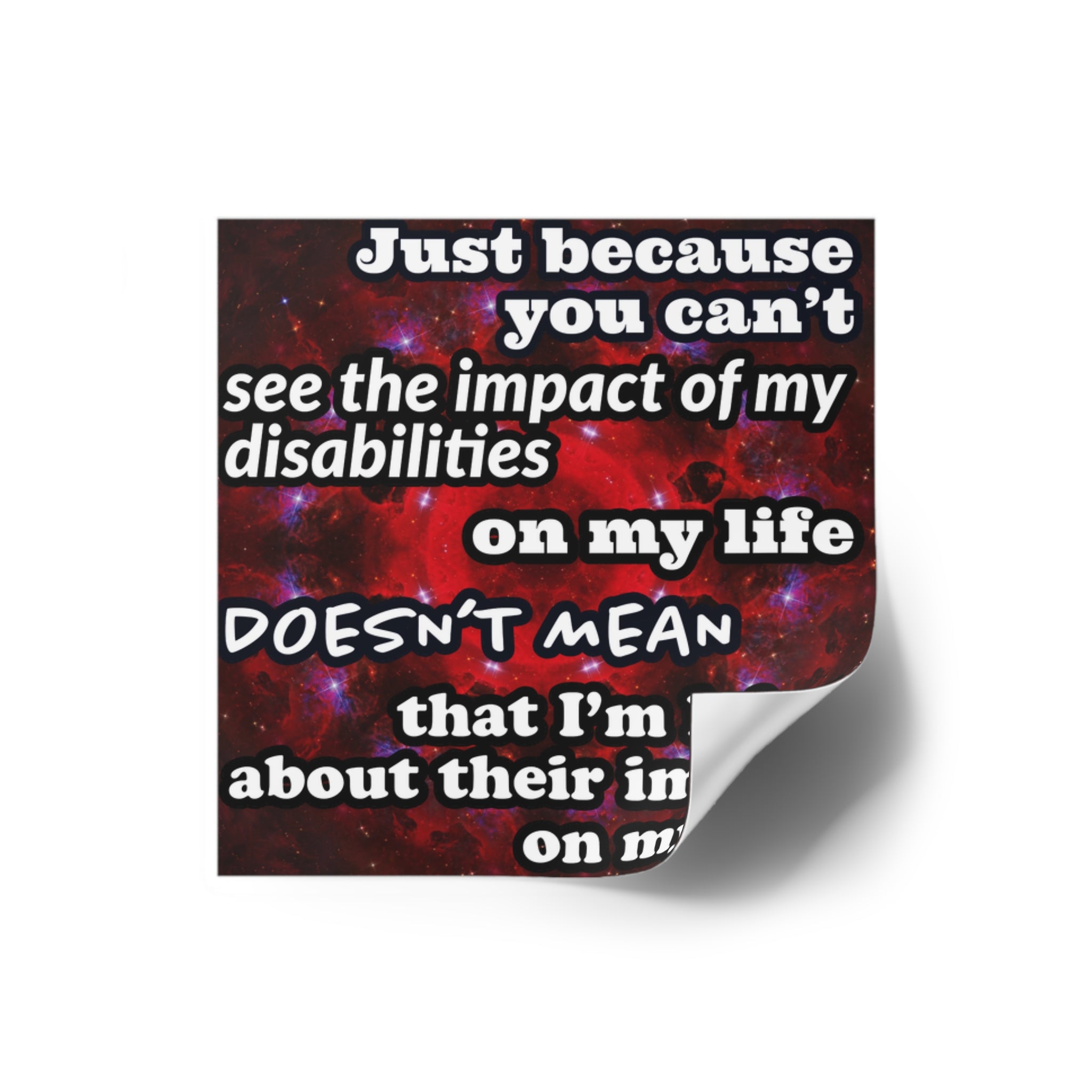 Katerina's Battle Symphony Desires "Just Because You Can't" Square Stickers, Indoor\Outdoor