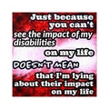 Katerina's Battle Symphony Red Instead "Just Because You Can't See" Square Stickers, Indoor\Outdoor