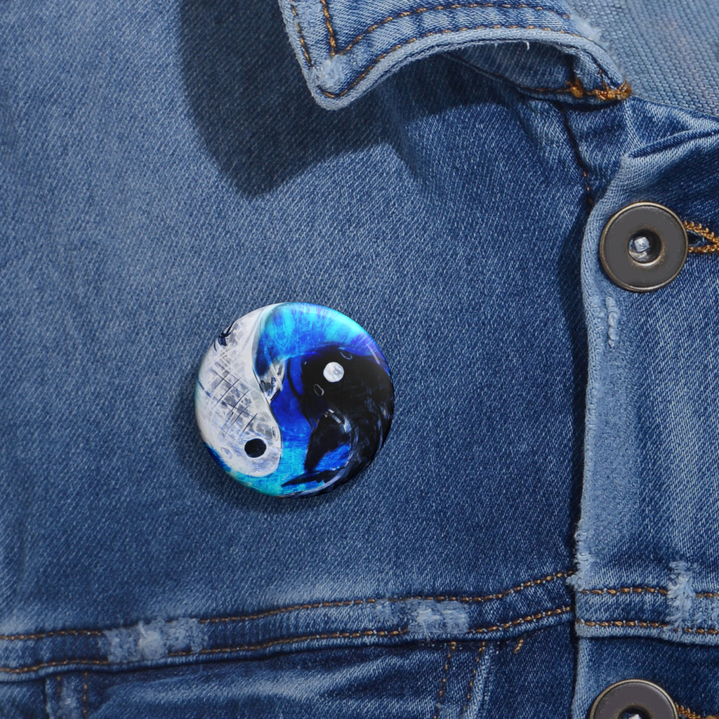 Amen Jin's Blue Fire Desires Koi Dreams Pin Buttons