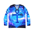 Amethyst Sapphire Ankh Dreams Women's Long Sleeve V-neck