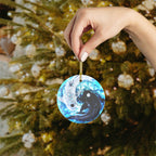 Amen Jin's all the White Horses Koi Meditations Glass Ornaments