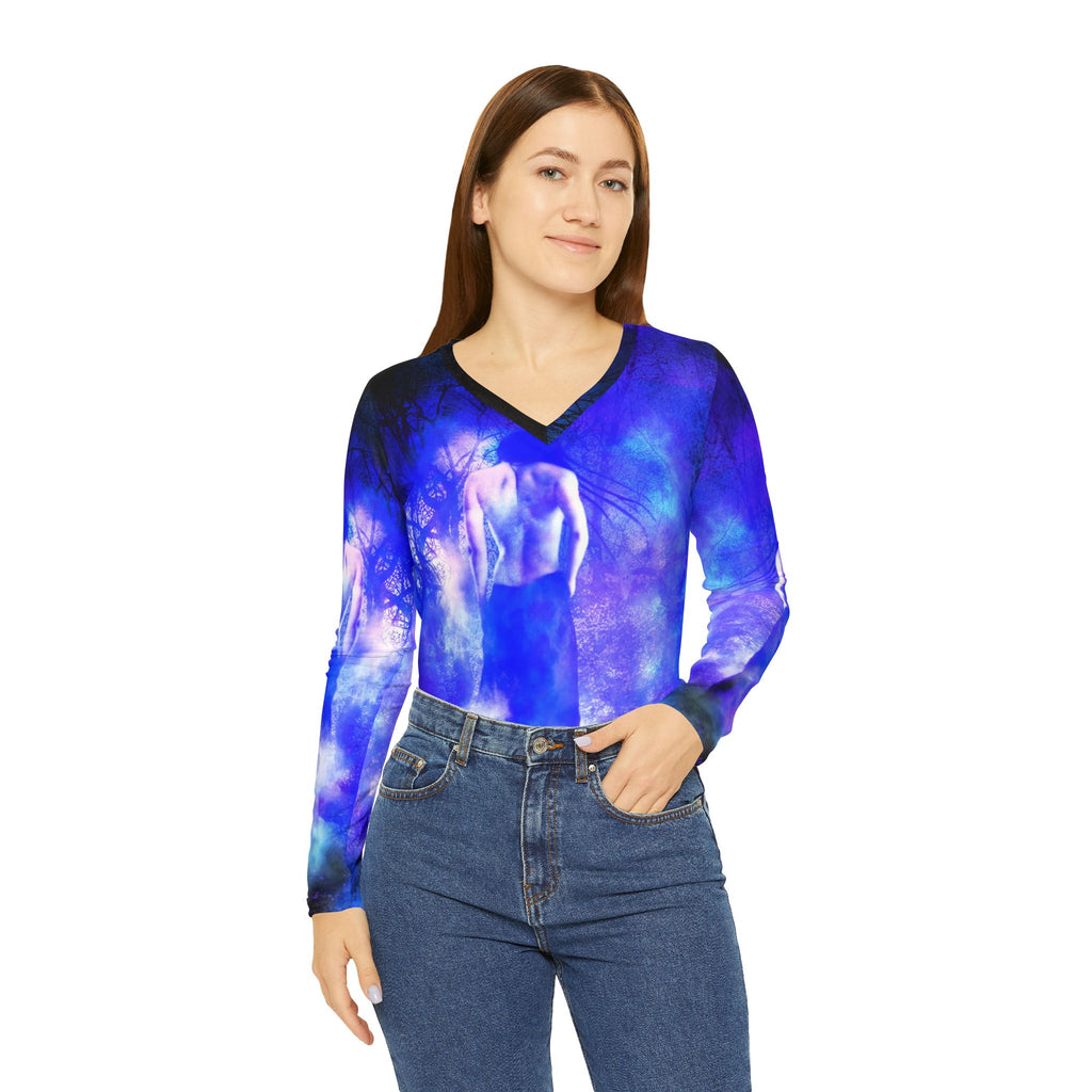Katerina's Transylvanian Samhain Night Dreams Long Sleeve V-neck Shirt