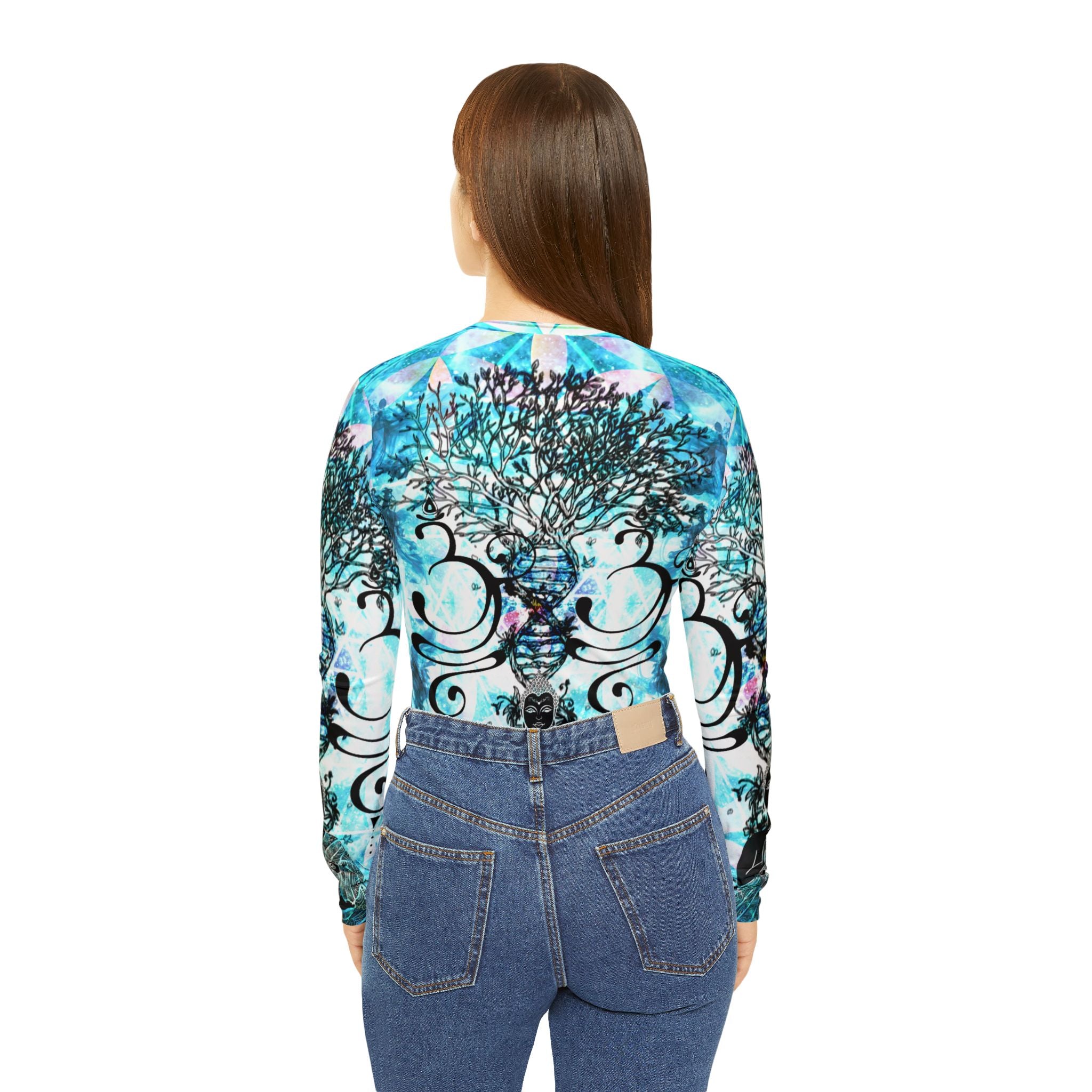 Amen Jin's all the White Horses Buddha Meditations Long Sleeve V-neck Shirt