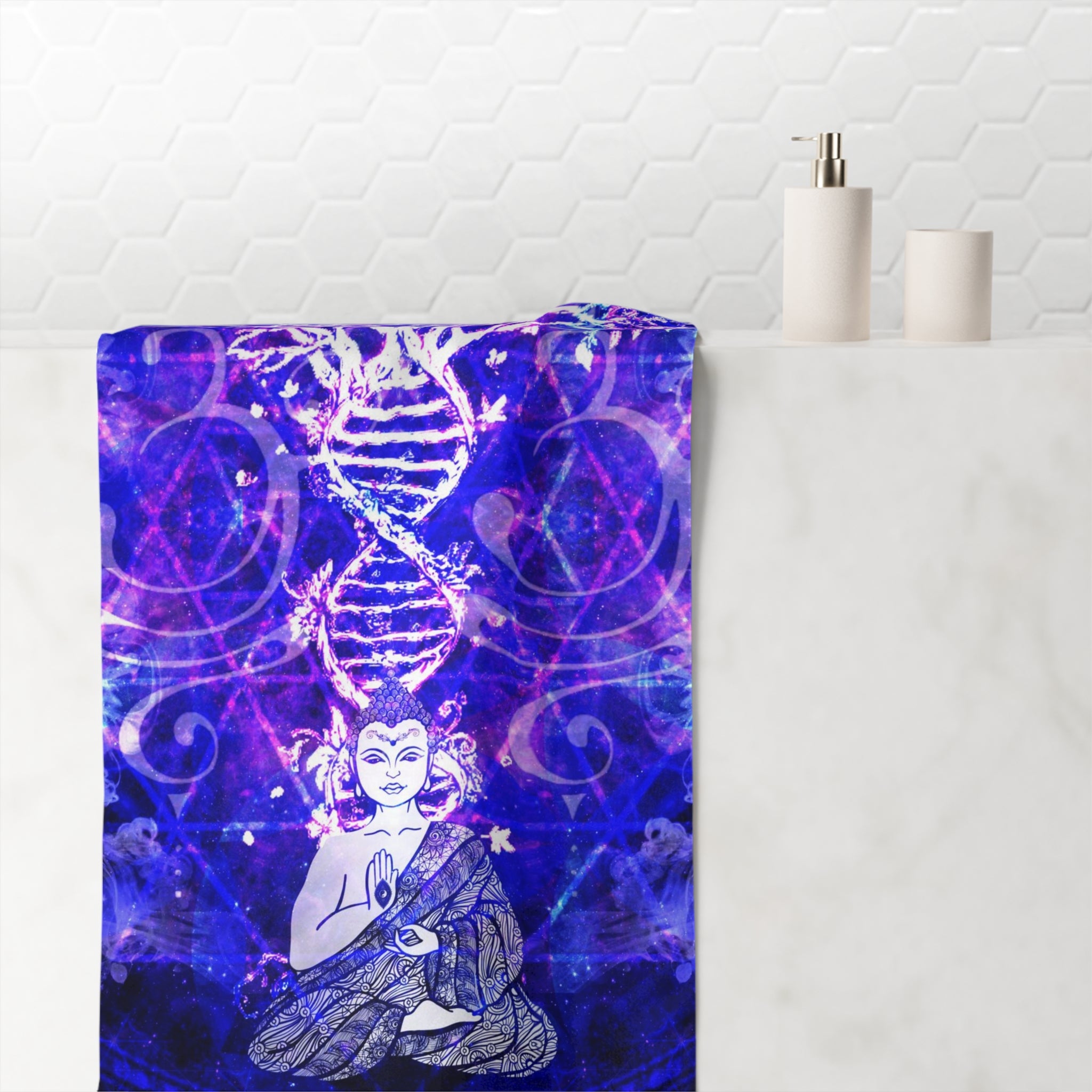 Katerina's Dragon's Eye Buddha Meditations Mink-Cotton Towel