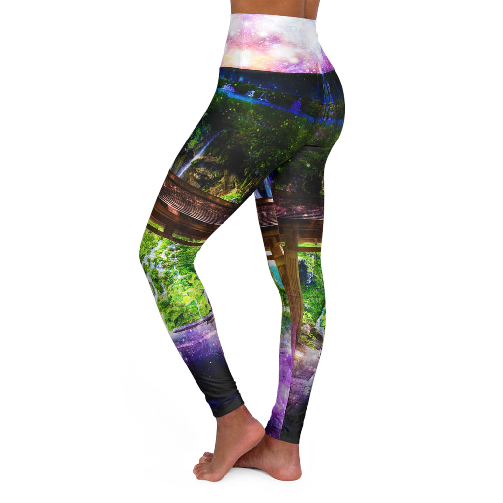 Rainbow Universe Pathway to Paradise Dreams High Waisted Yoga Leggings
