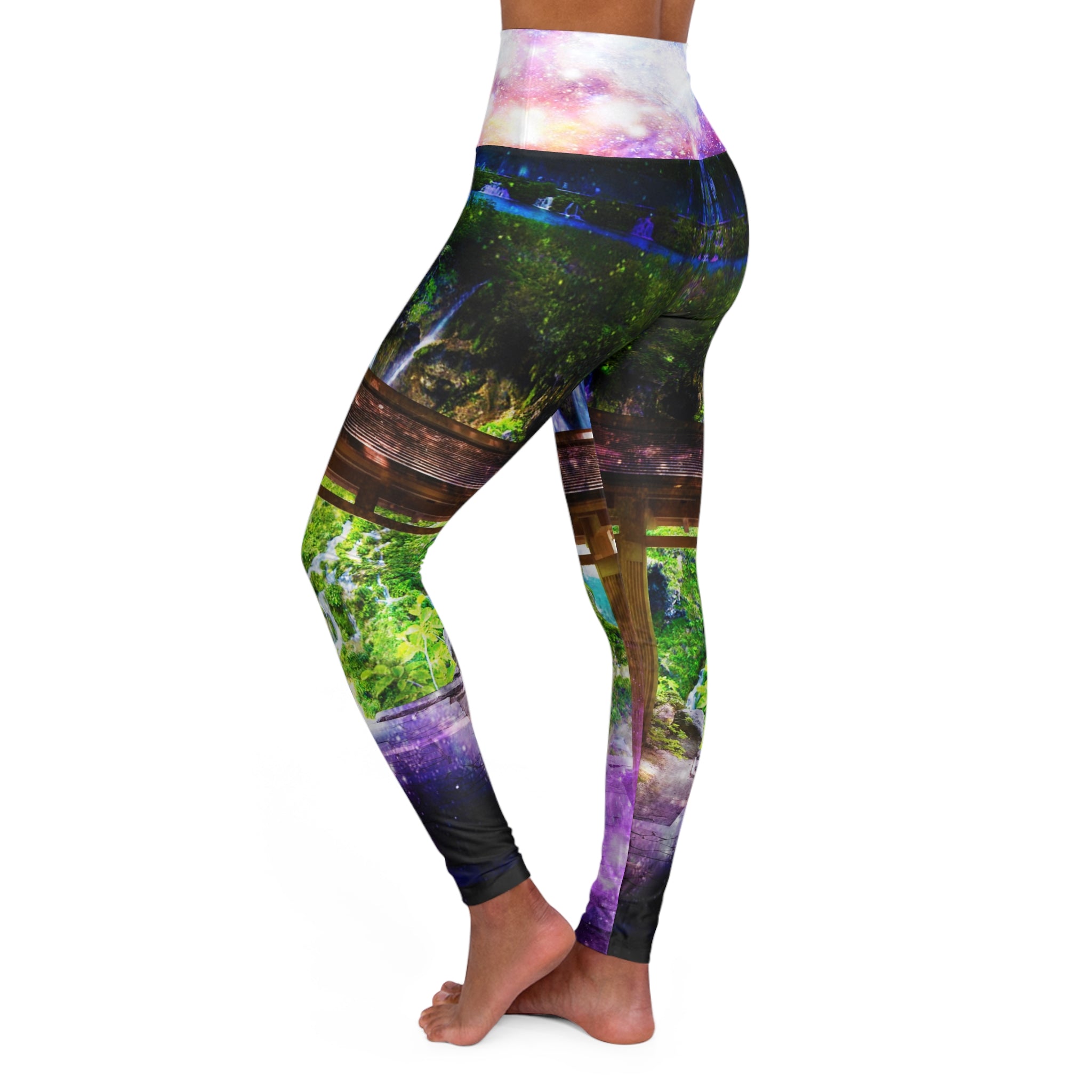 Rainbow Universe Pathway to Paradise Dreams High Waisted Yoga Leggings