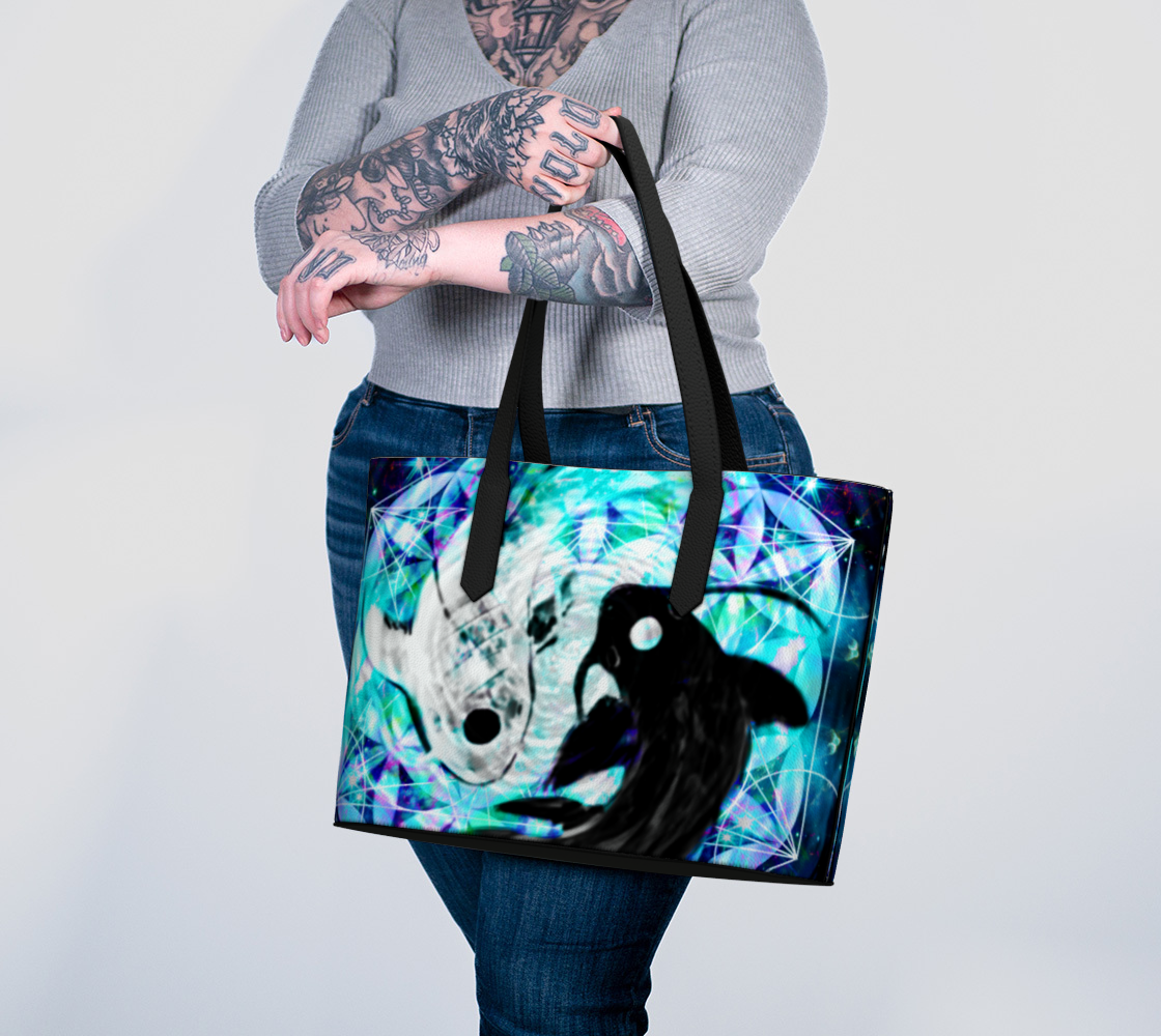Katerina's Now & Forever Desires Koi Meditations Vegan Leather Tote Bag