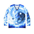 Amen Jin's Blue Sun Koi Meditations Women's Long Sleeve V-neck Shirt