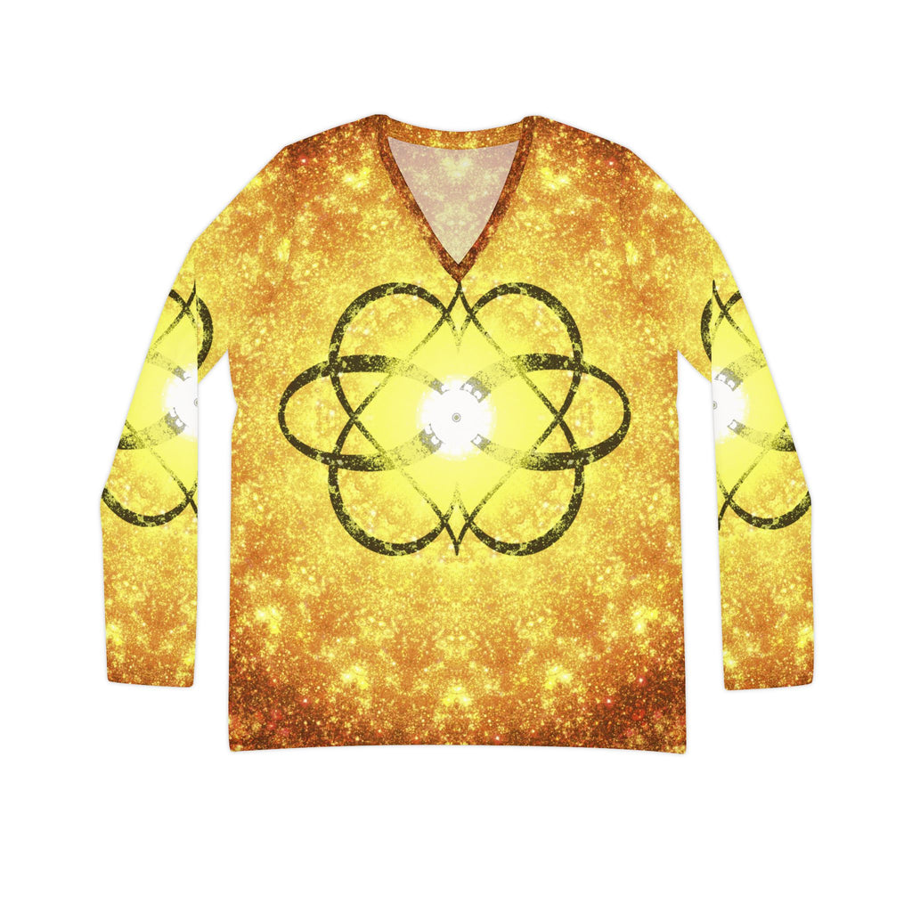 Katerina's Autistic Gold Infinity Desires 2024 Long Sleeve V-neck Shirt
