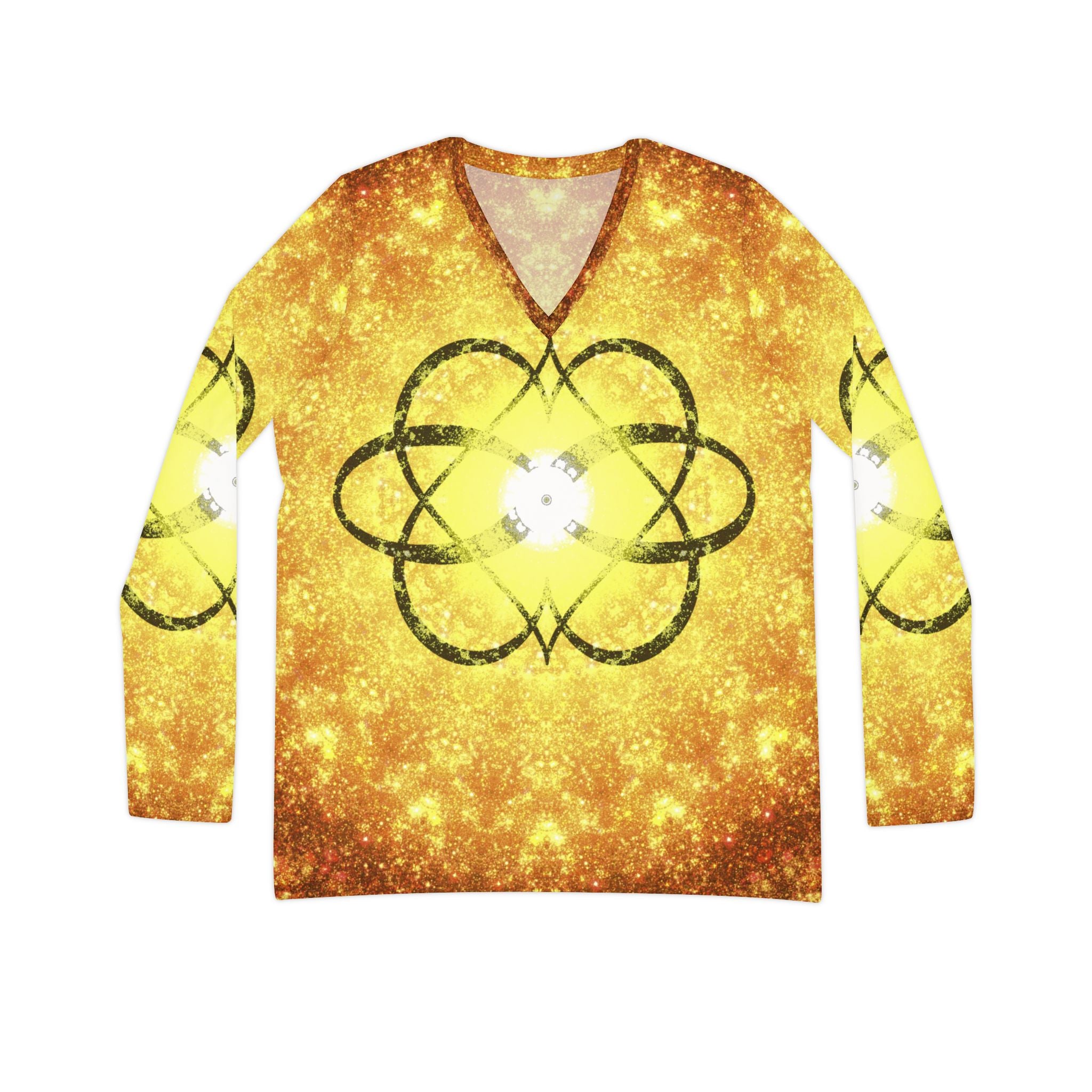 Katerina's Autistic Gold Infinity Desires 2024 Long Sleeve V-neck Shirt