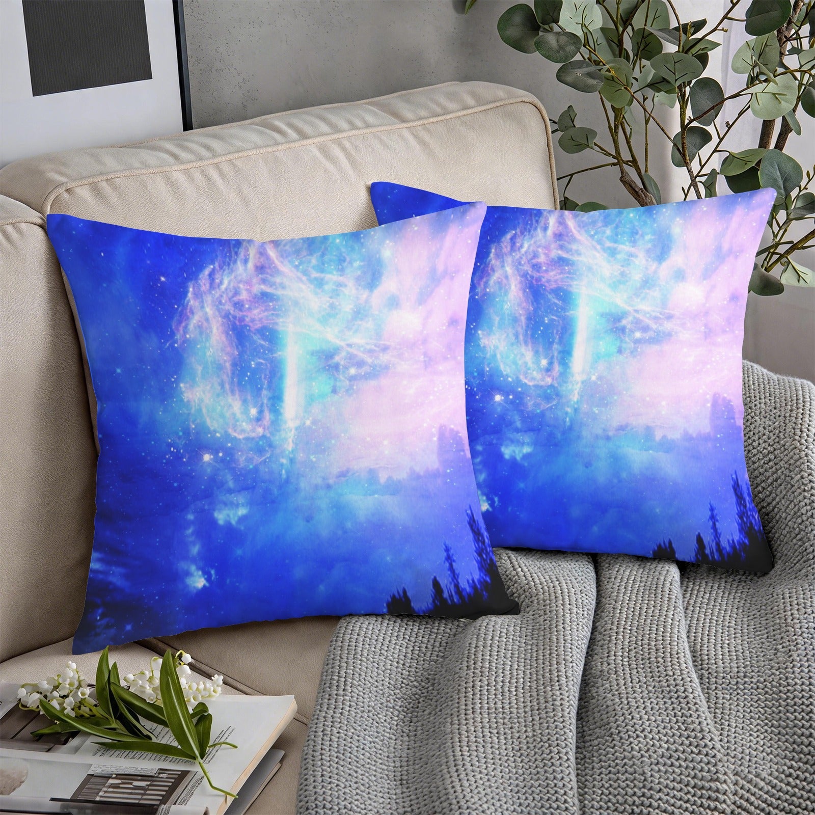 Starry Night Dreams Custom Pillow Cases 18" x 18" (2-Pack) | Ships from USA