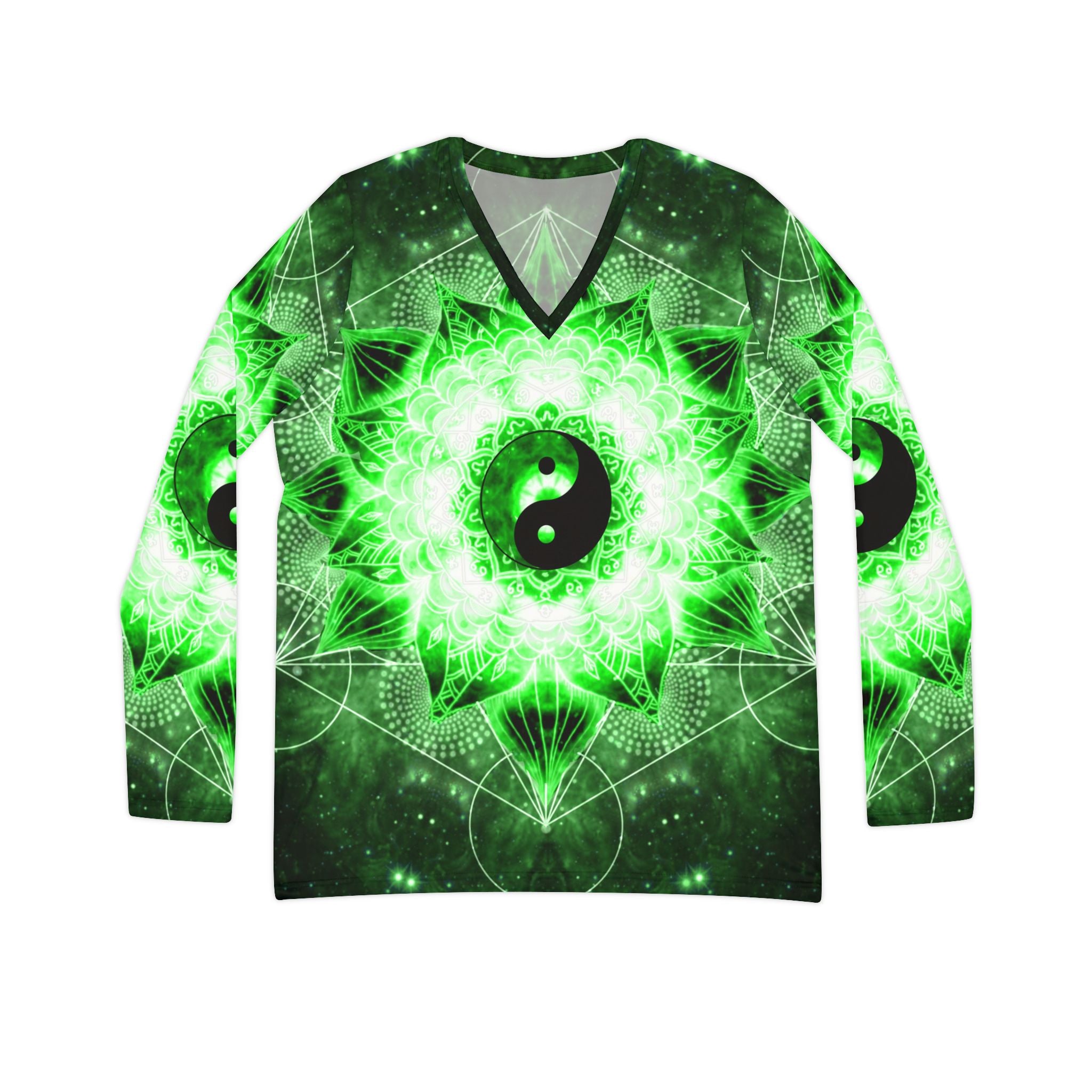 Anahata Yin Yang Meditations Long Sleeve V-neck Shirt