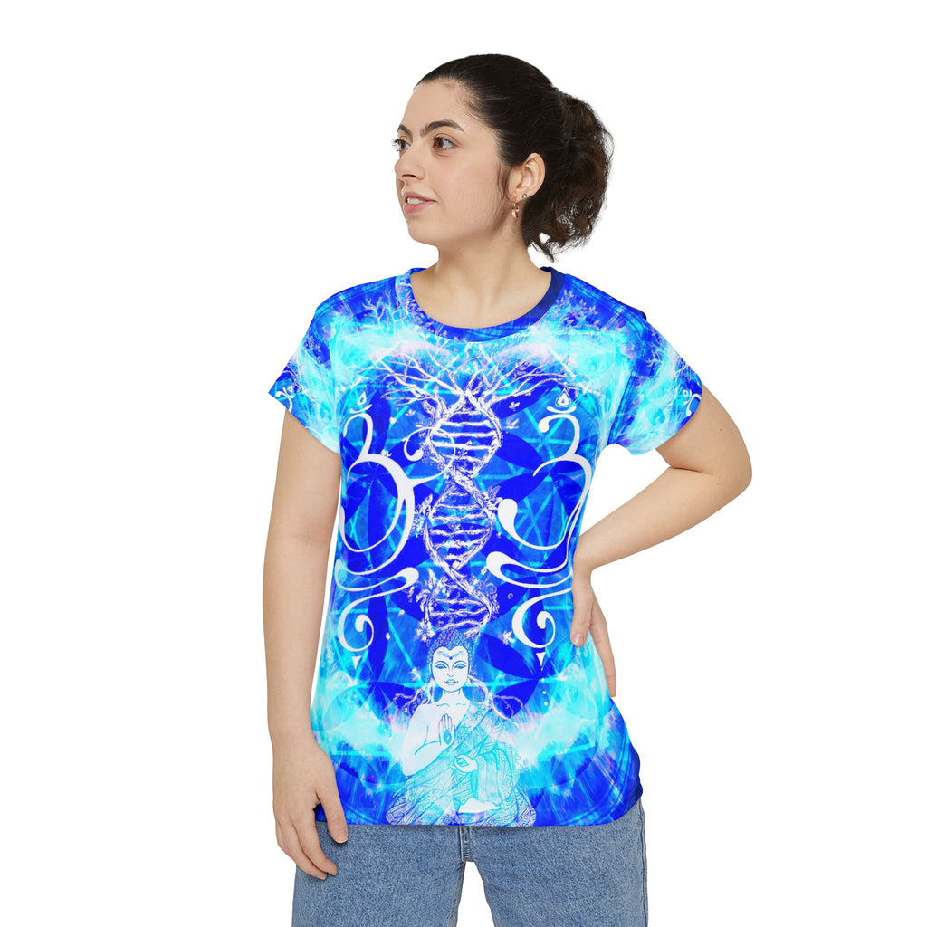 Amen Jin's Blue Sun Buddha Meditations Women's Short Sleeve Shirt