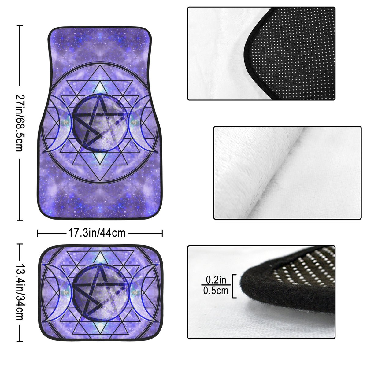 Katerina's Triple Goddess Magickal Desires 4-Piece Car Floor Mats （Customized Separately）| Ships from USA