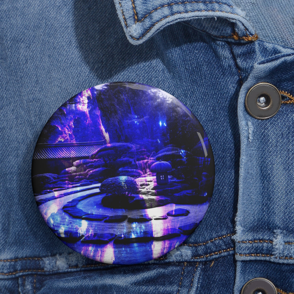 Ametyst Sapphire Tranquil Garden Dreams Custom Pin Buttons
