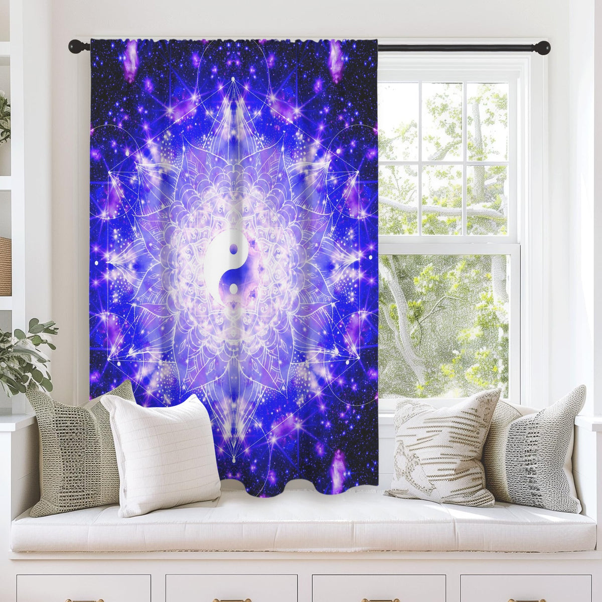 Katerina's Psyche Yin Yang Meditations Window Curtain 52" x 63" ( 1 Piece ) | Ships from USA