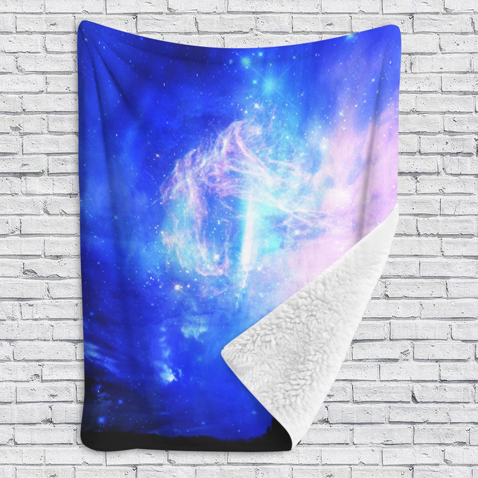 Starry Night Dreams Sherpa Fleece Blanket 60" x 80" | Ships from USA