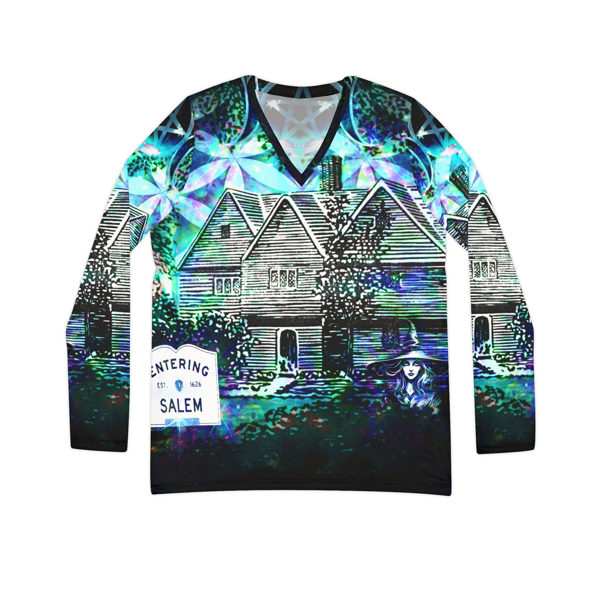Katerina's Now and Forever Salem Witch Meditations Women's V-neck Shirt