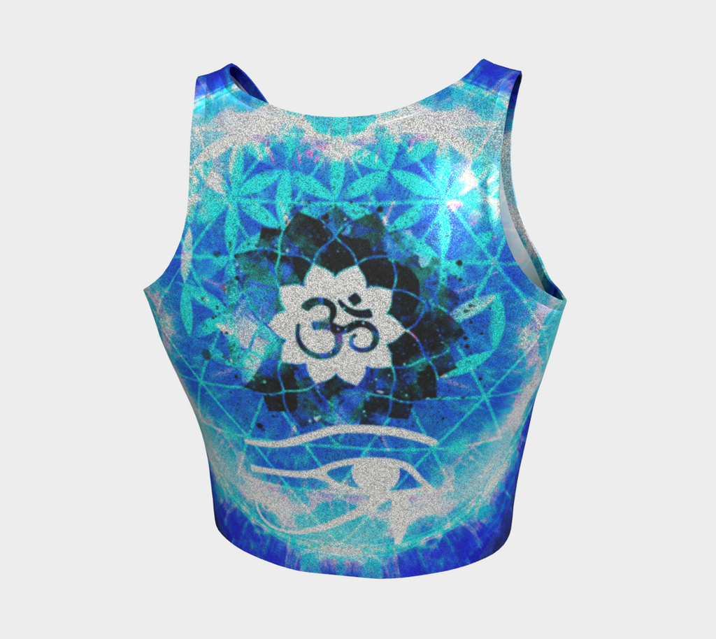 Amen Jin's Blue Sun Fairy Om Meditations Athletic Crop Top