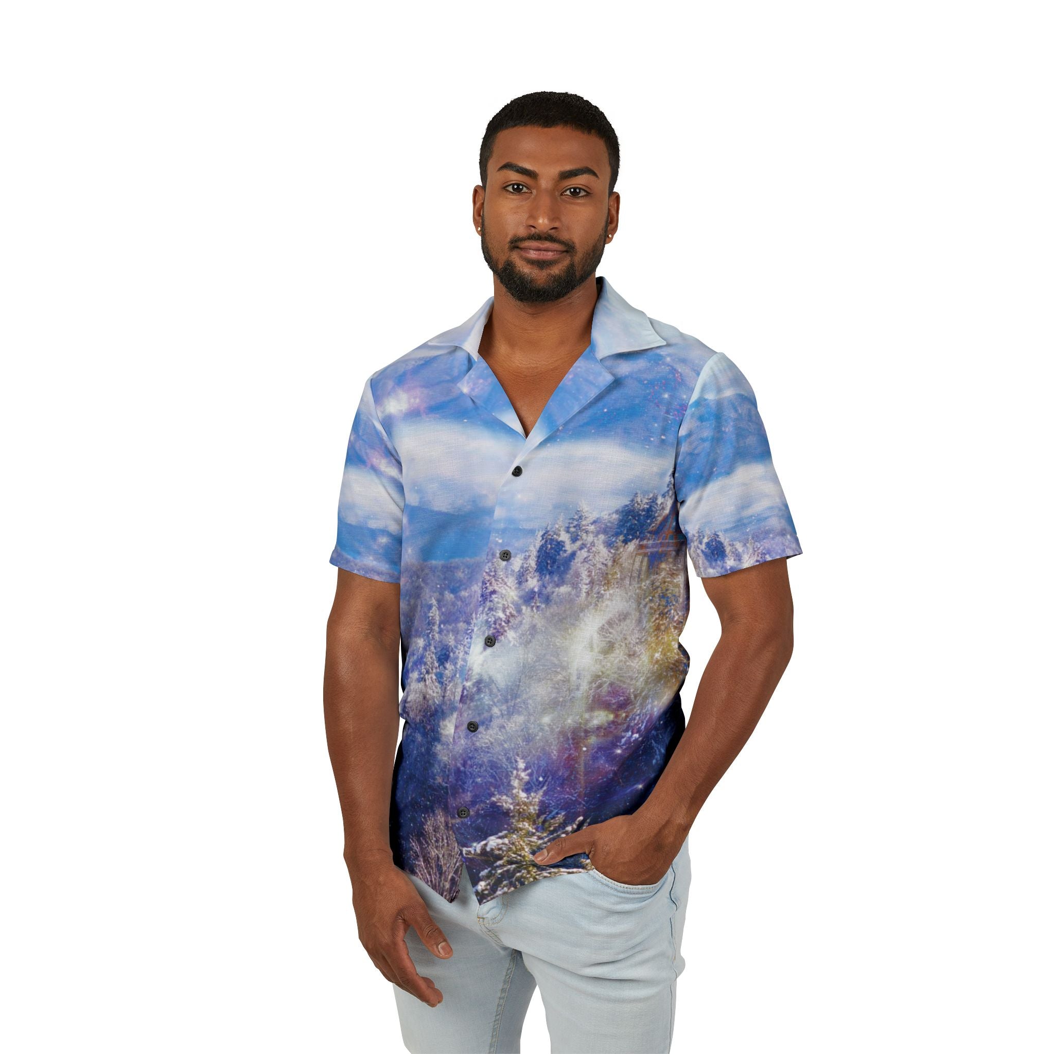 Katerina's Light a Way Smoky Mountain Dreams Men's Hawaiian Camp Shirt