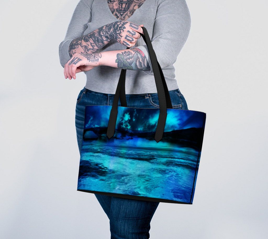 Dancing Sea Dreams Vegan Leather Tote Bag