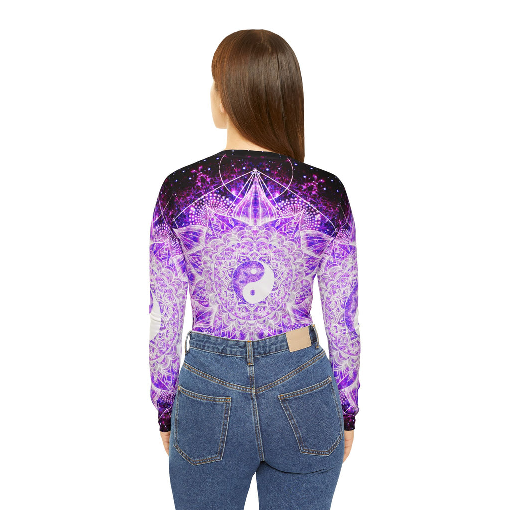 Sahasrara Yin Yang Meditations Long Sleeve V-neck Shirt