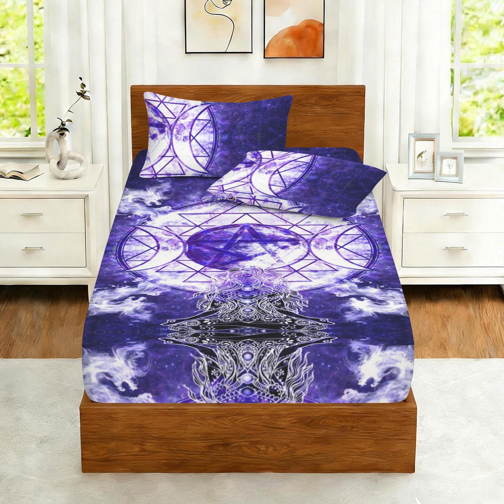 Katerina's Dragon's Eye Magickal Awakening Meditations Twin Bedding Set (Fitted Sheet + Pillowcases) | Ships from USA