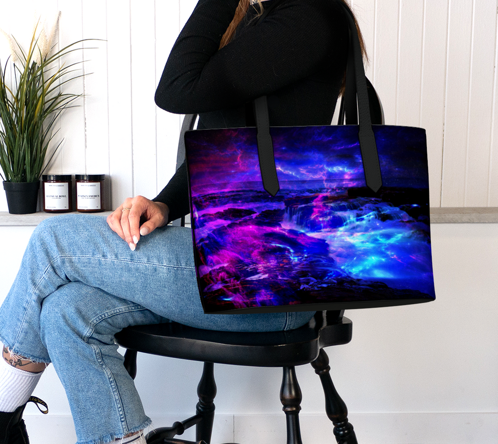 Amethyst Majical Sea Dreams Vegan Leather Tote Bag