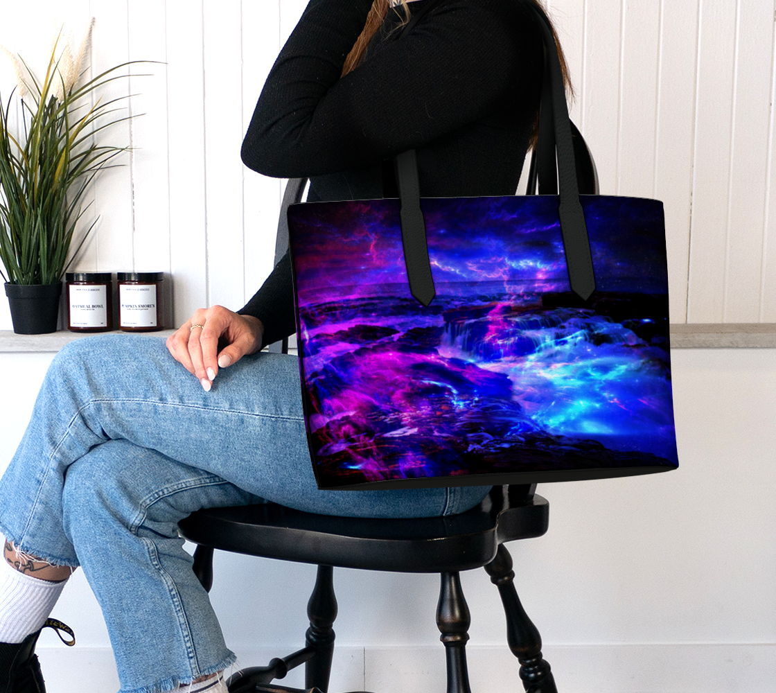 Amethyst Majical Sea Dreams Vegan Leather Tote Bag