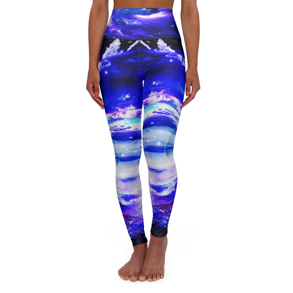 Amethyst Sapphire Dancing Sea Dreams High Waisted Yoga Leggings