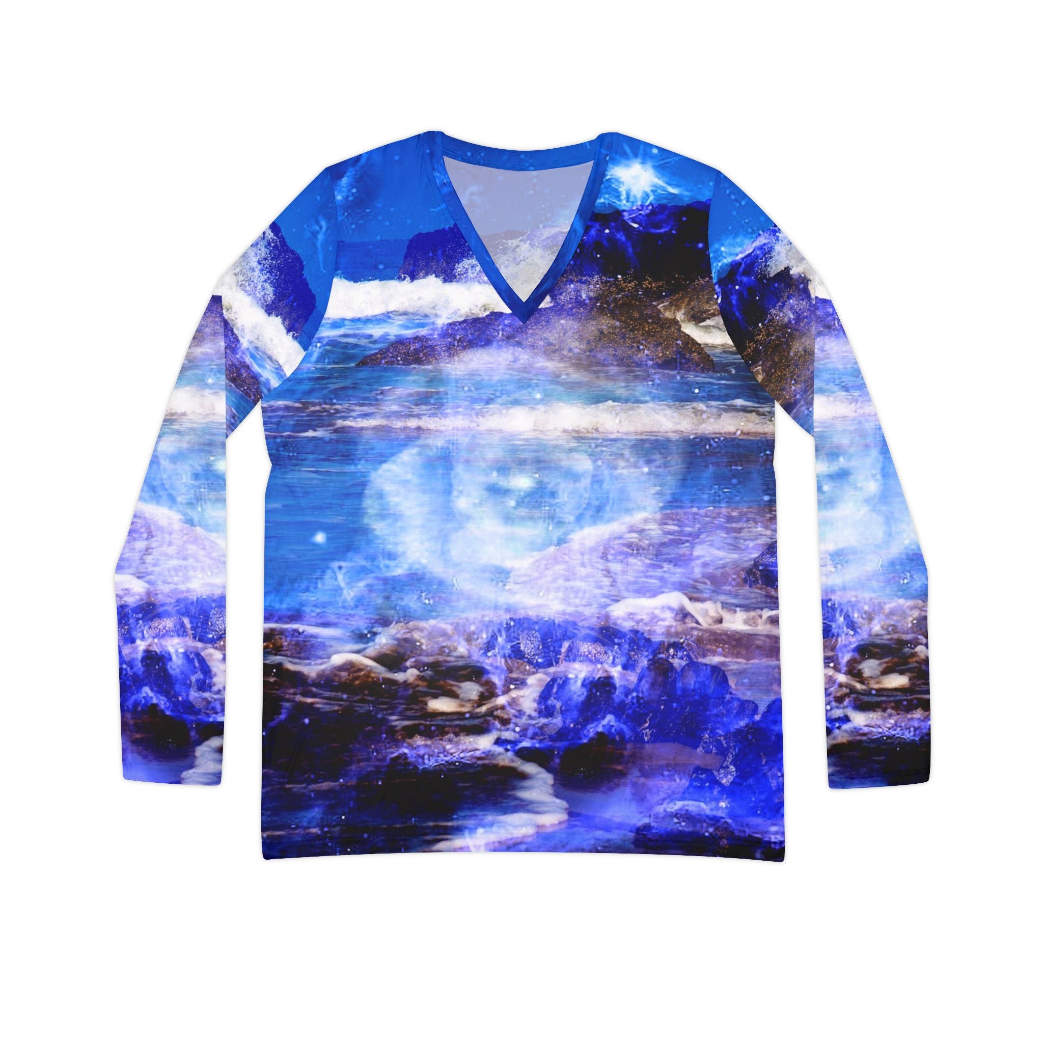 Sea of Serenity Dreams Women's Long Sleeve V-neck Shirt