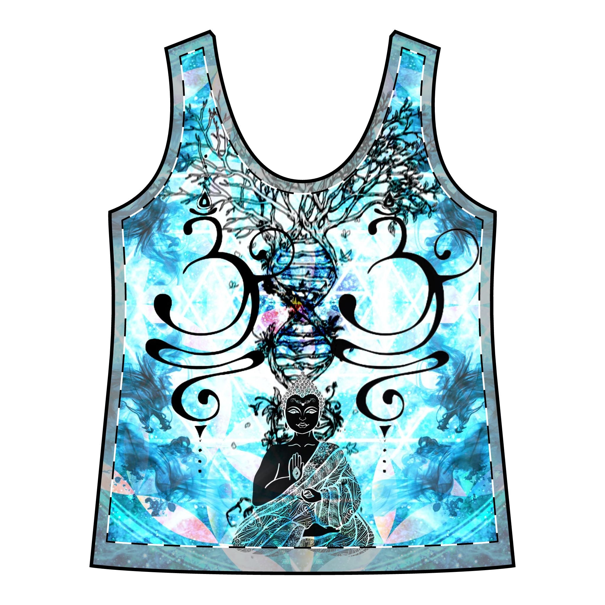 Amen Jin's All the White Horses Buddha Meditations Women's Racerback Tank