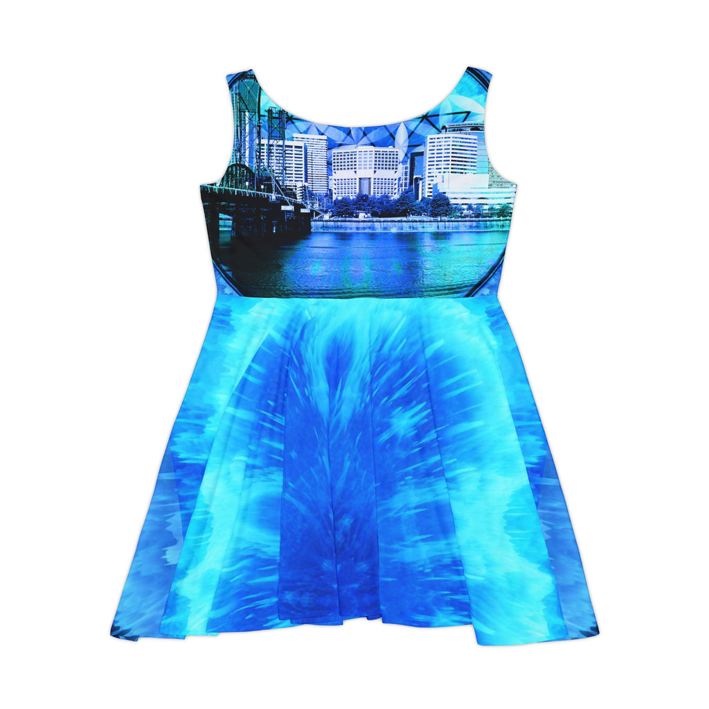 Amen Jin's Blue Fire Portland Meditations Women's Skater Dress