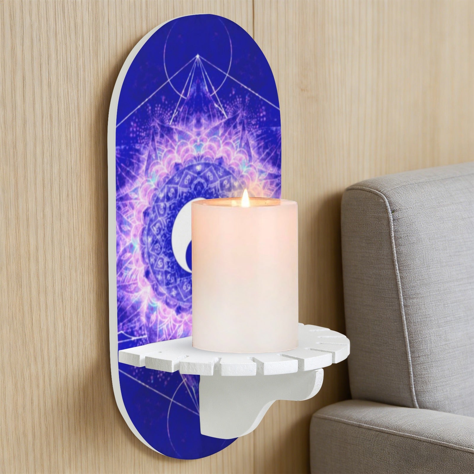 Katerina's Uncertainty in Time & Space Yin Yang Meditations Wall Mounted Candle Holder | Ships from USA