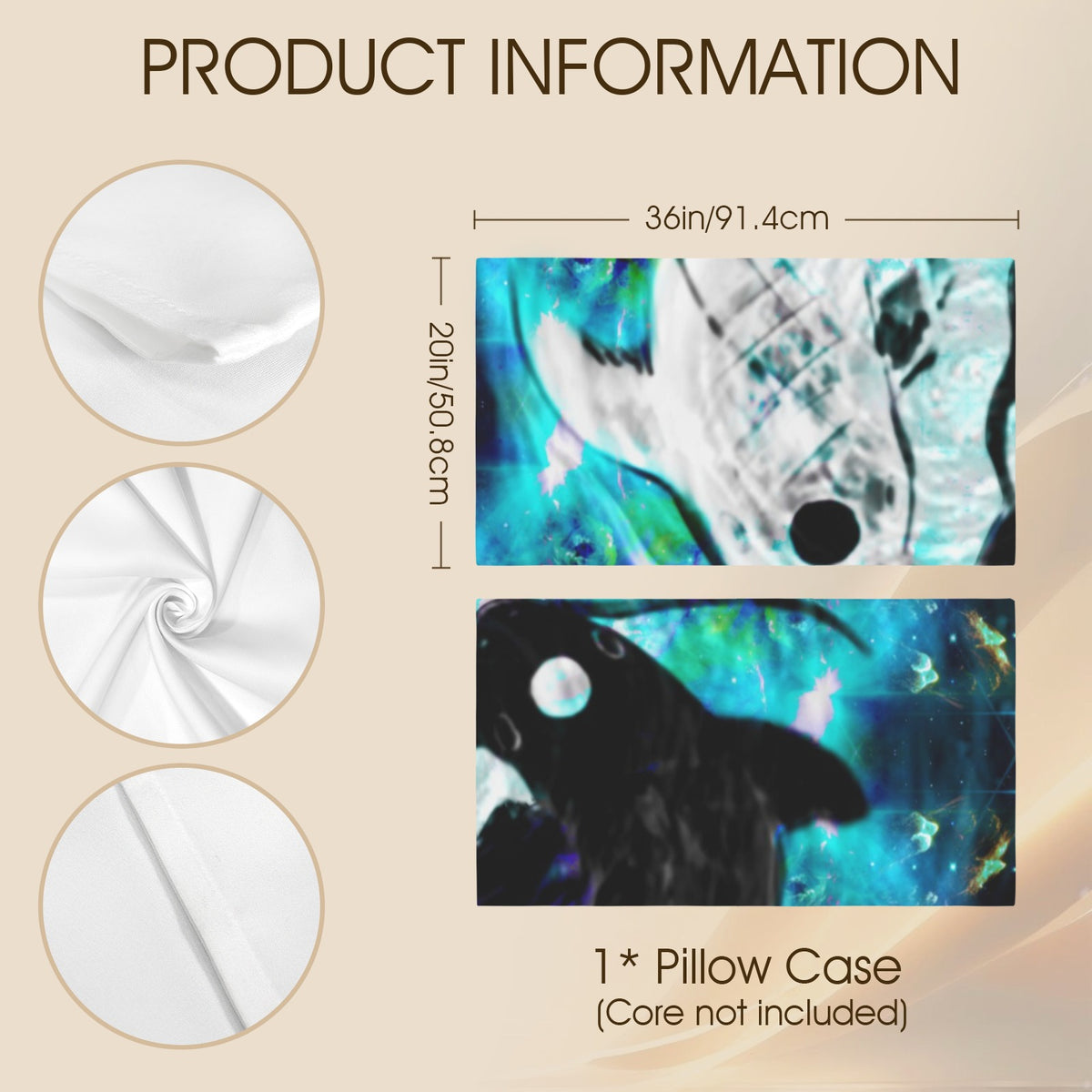 Katerina's Now & Forever Koi Desires Pillow Case 36" x 20"  | Ships from USA