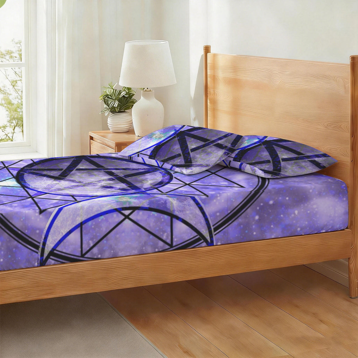 Katerina's Triple Goddess Magickal Desires Twin Bedding Set (Fitted Sheet + Pillowcases) | Ships from USA