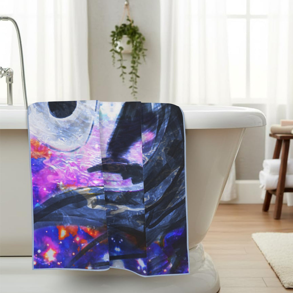 Katerina's Cassandra Koi Desires Waffle Weave Bath Towel 29" x 58" | Ships from USA