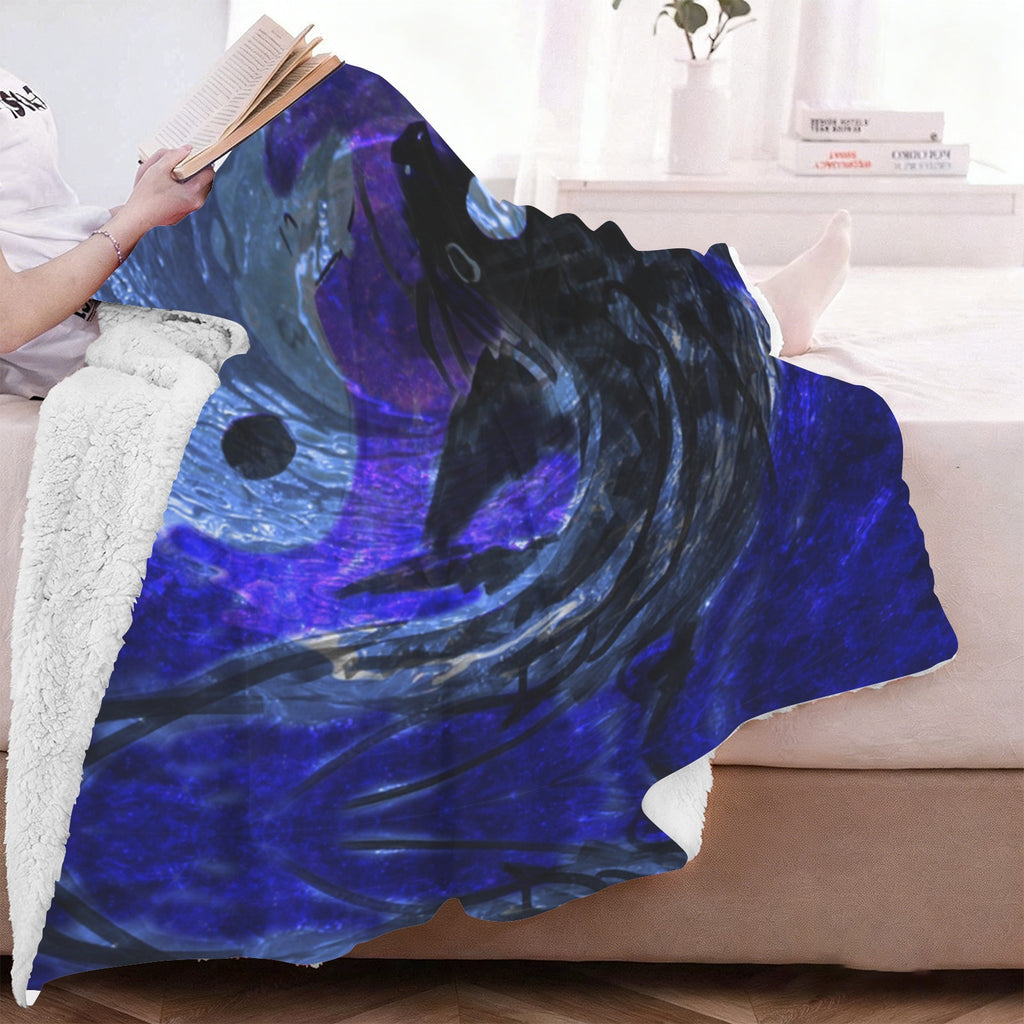 Katerina's Dragon's Eye Koi Desires Sherpa Fleece Blanket 60" x 80" | Ships from USA