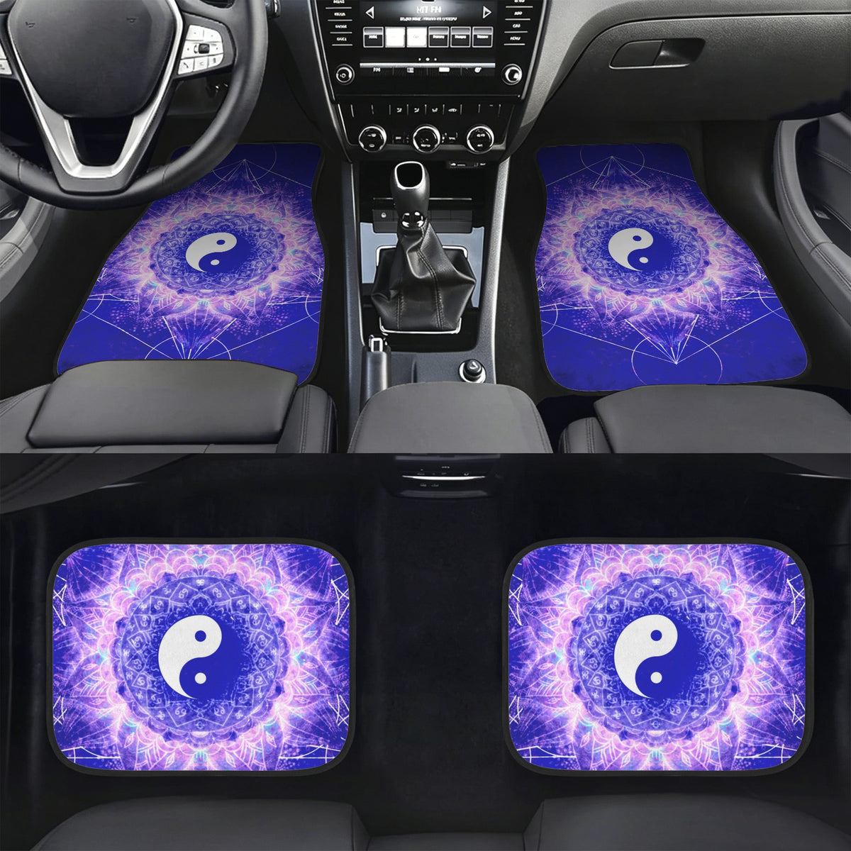 Katerina's Uncertanty in Time & Space Yin Yang Meditations 4-Piece Car Floor Mats （Customized Separately）| Ships from USA