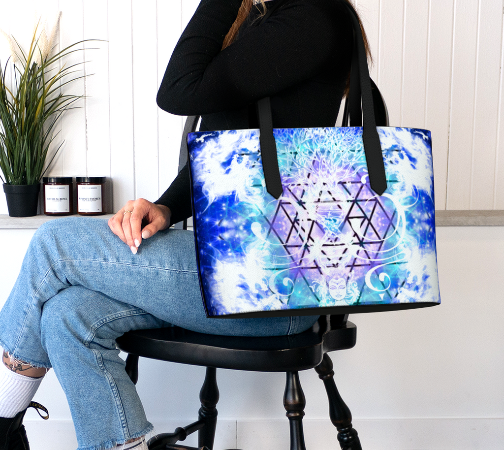 Amen Jin's Katerina's Eros & Psyche Desires Buddha Meditations Vegan Leather Tote Bag