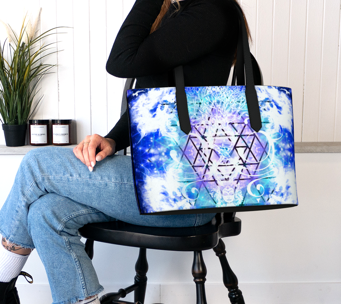 Amen Jin's Katerina's Eros & Psyche Desires Buddha Meditations Vegan Leather Tote Bag