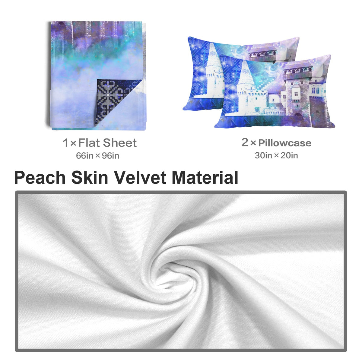 Amen Jin's Katerina's Eros & Psyche Dracularian Meditations 3-Piece Bedding Set (Bed Sheet + Pillowcases)  | Ships from USA