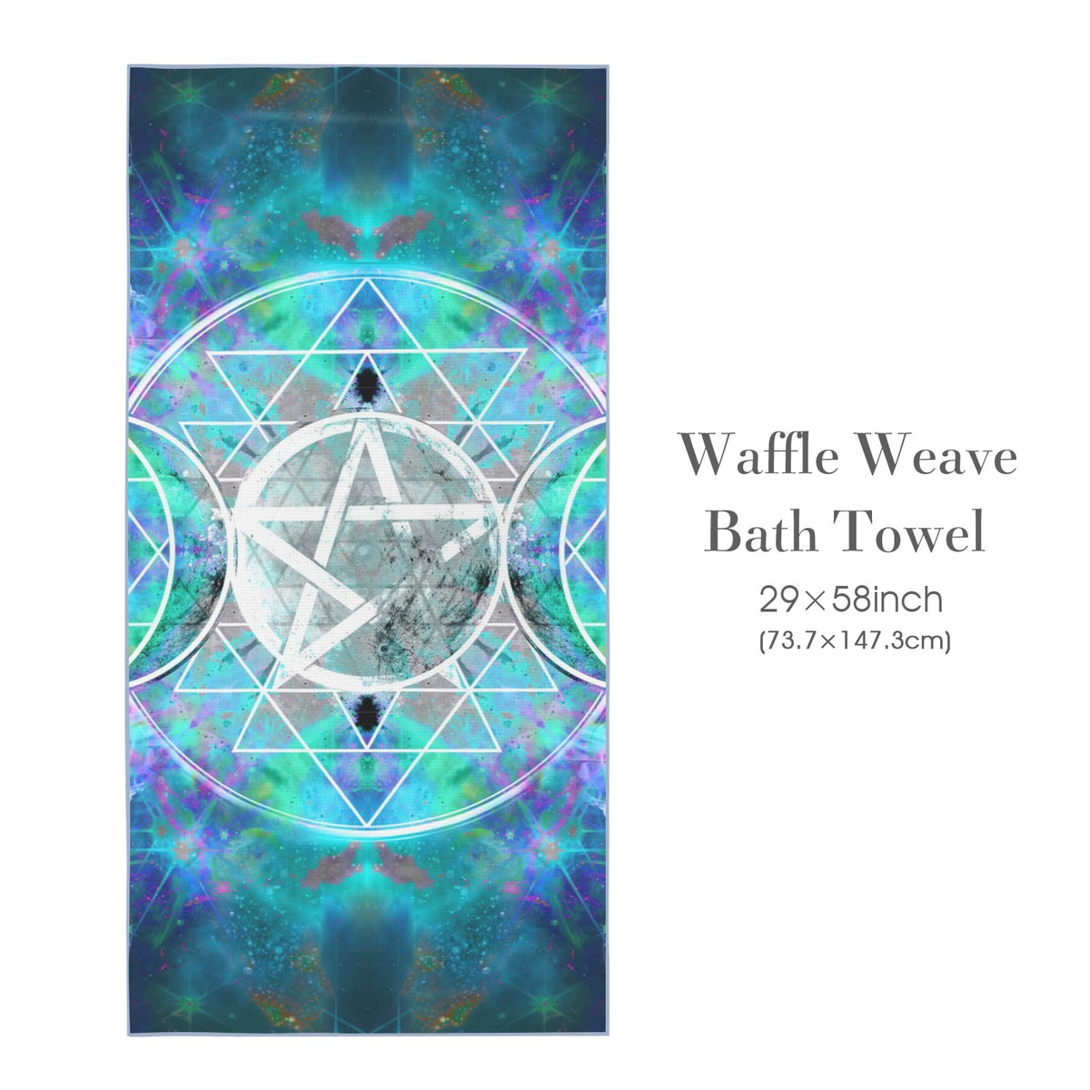 Katerina's Now & Forever Triple Goddess Meditations Waffle Weave Bath Towel 29" x 58" | Ships from USA