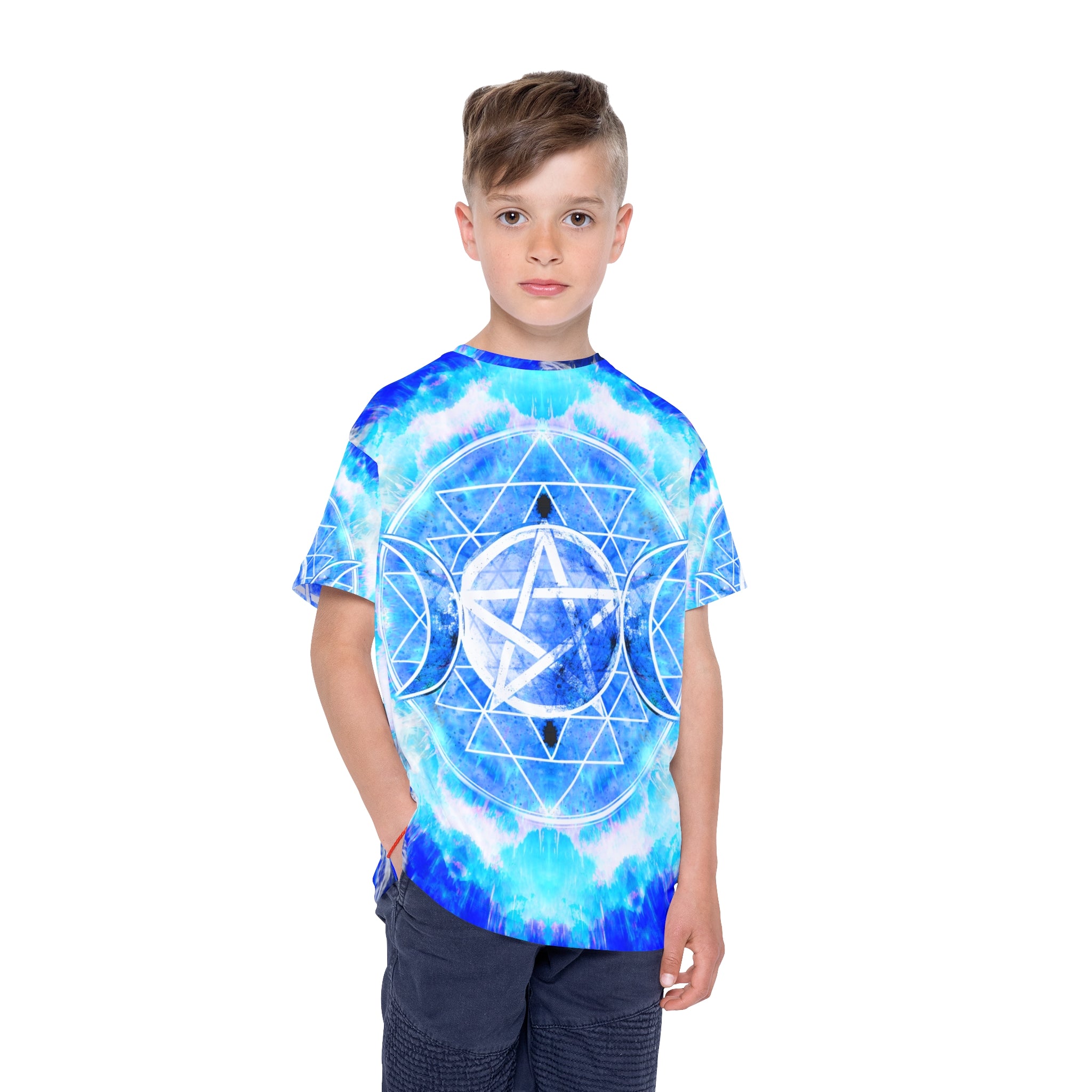 Amen Jin's Blue Sun Triple Goddess Meditations Kids Sports Jersey