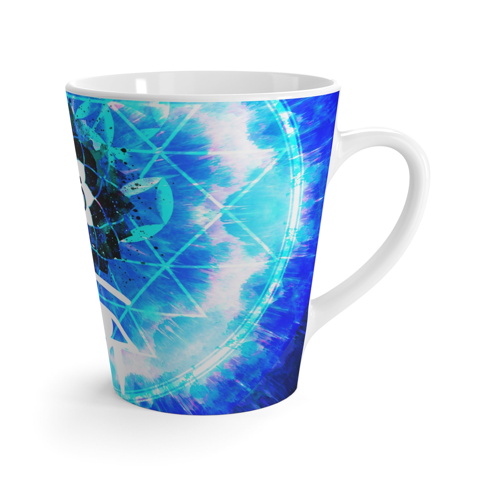 Amen Jin's Blue Sun Fairy Om Meditations Latte Mug