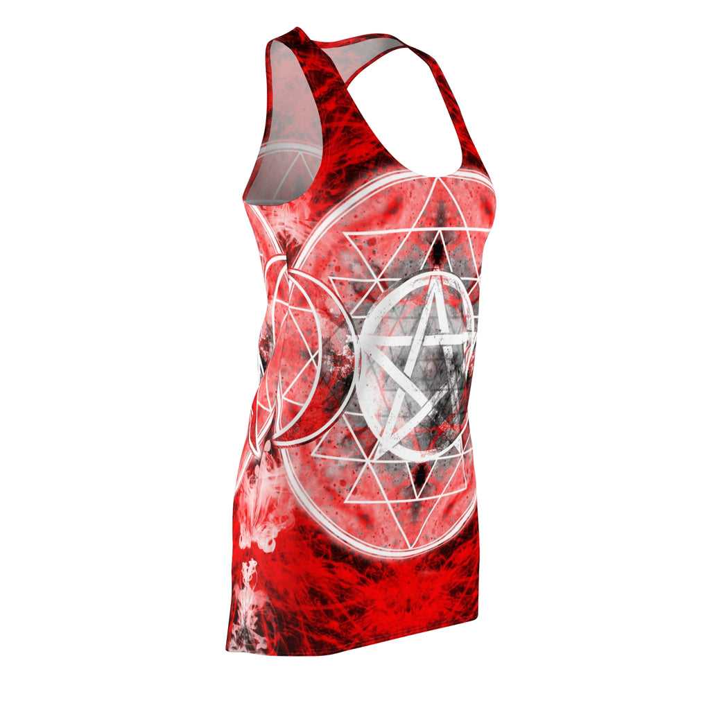 Katerina's Waiting for Hello Triple Goddess Meditations Women's Racerback Dress