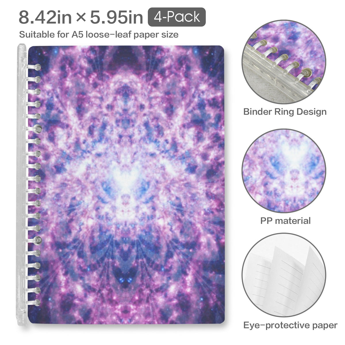 Katerina's Through Time & Space Desires Loose-Leaf Notebooks ( Cover Print, 4-Pack ) | Ships from USA