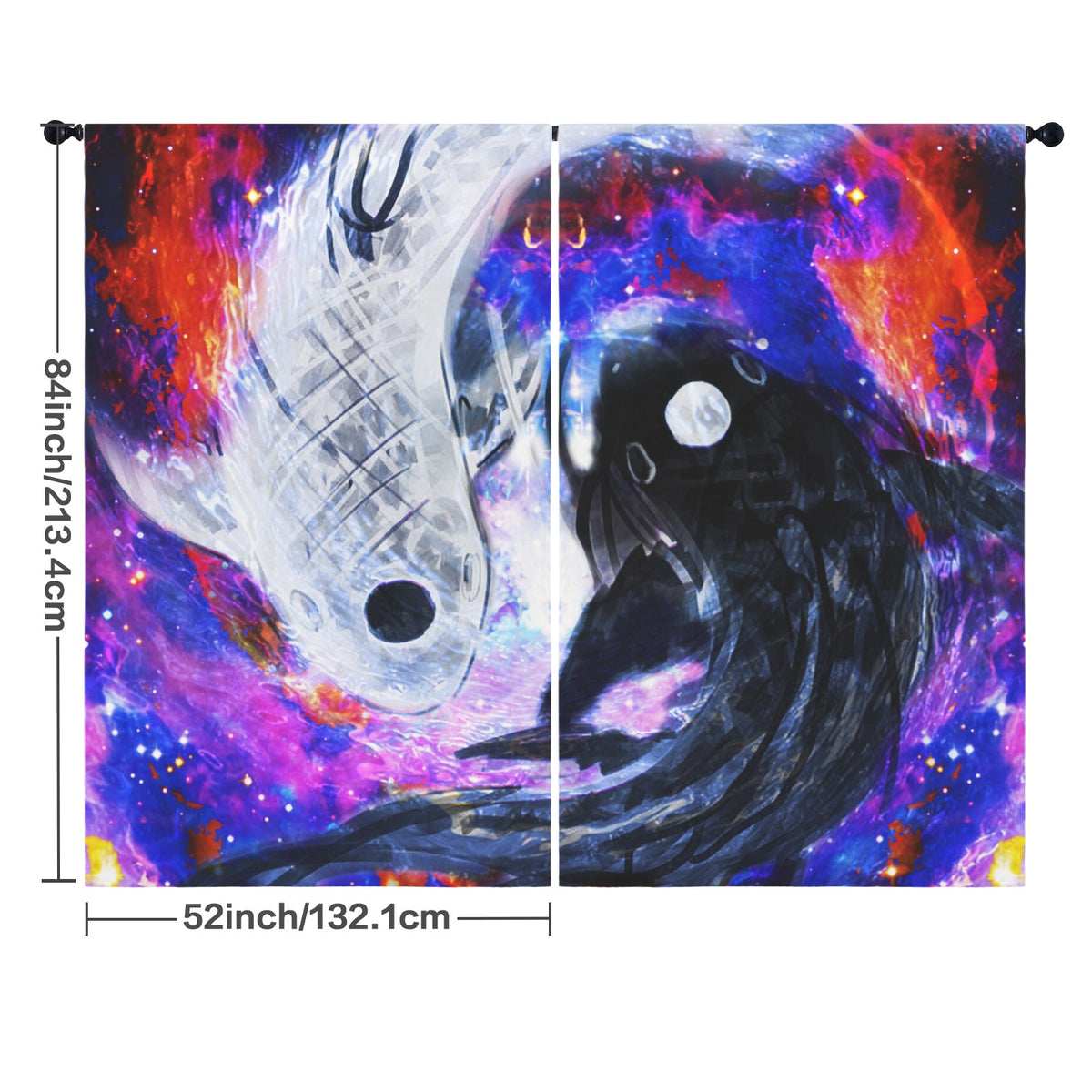 Katerina's Cassandra Koi Desires Floor-To-Ceiling Curtain 52x84inch | Ships from USA