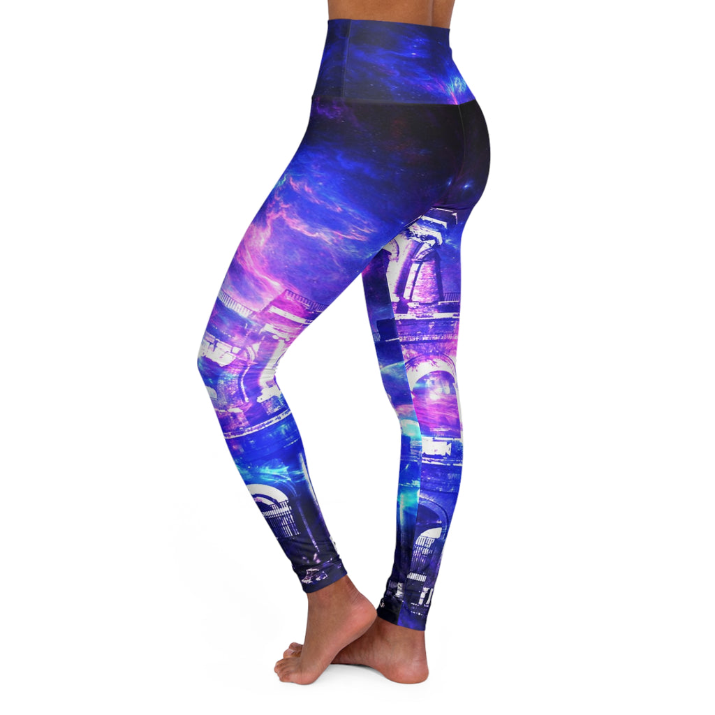 Amethyst Dreams of Roman Patterns Past High Waisted Yoga Leggings