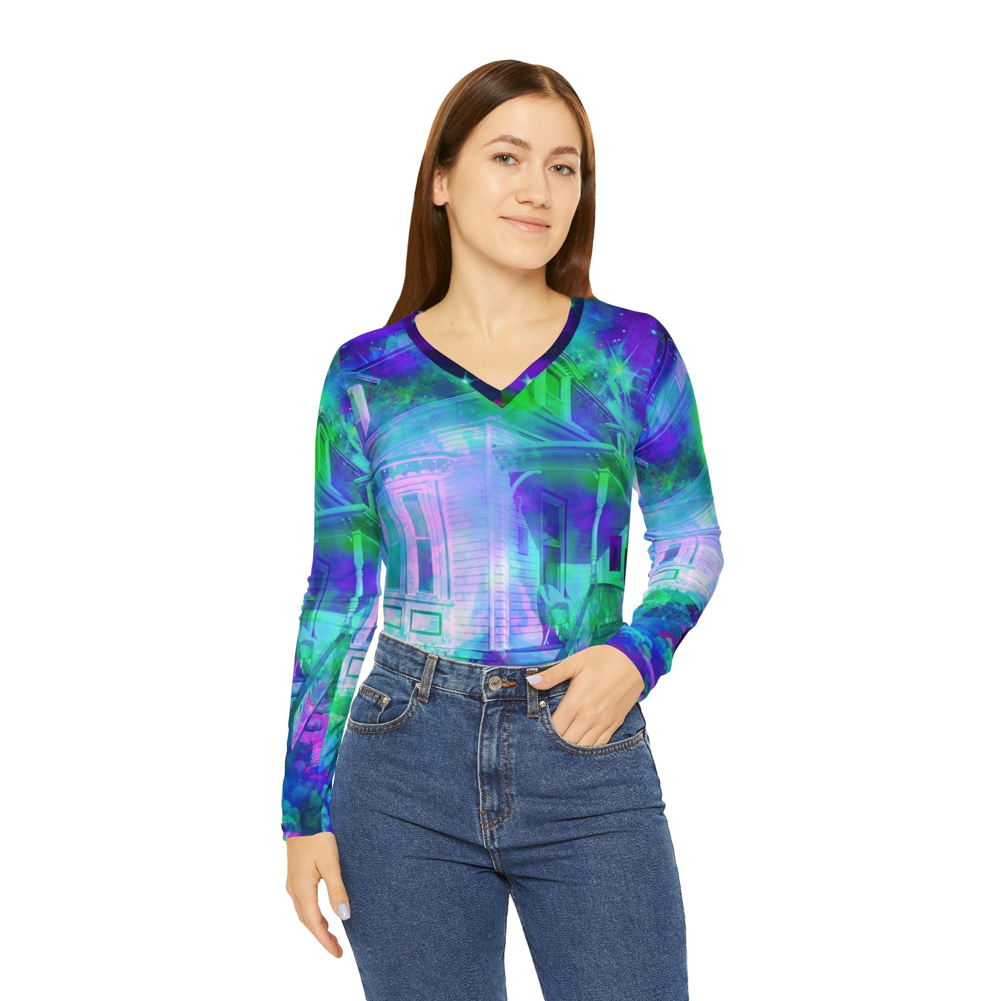 Katerina's Now and Forever Hocus Pocus Dreams Women's Long Sleeve V-neck Shirt